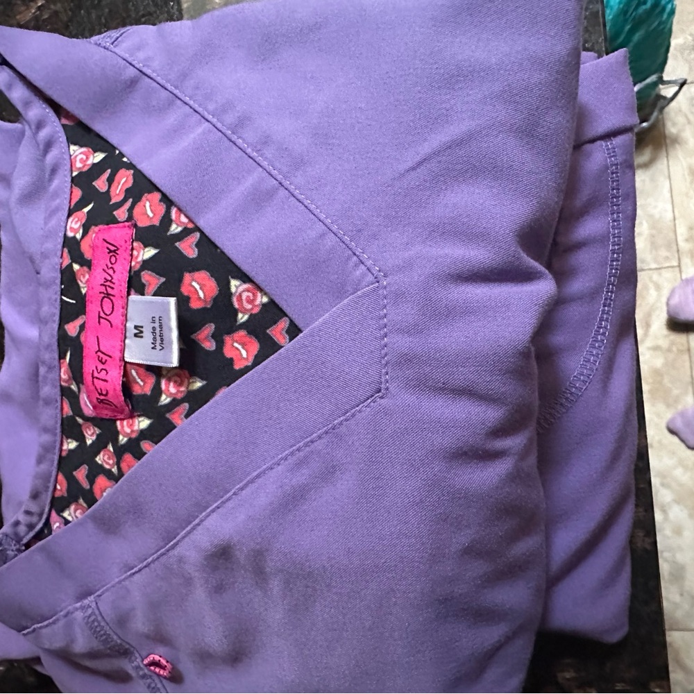 Betsy Johnson Purple scrub set